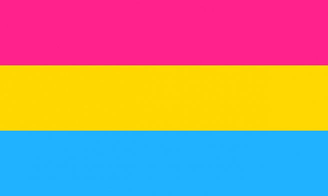 pink yellow blue flag